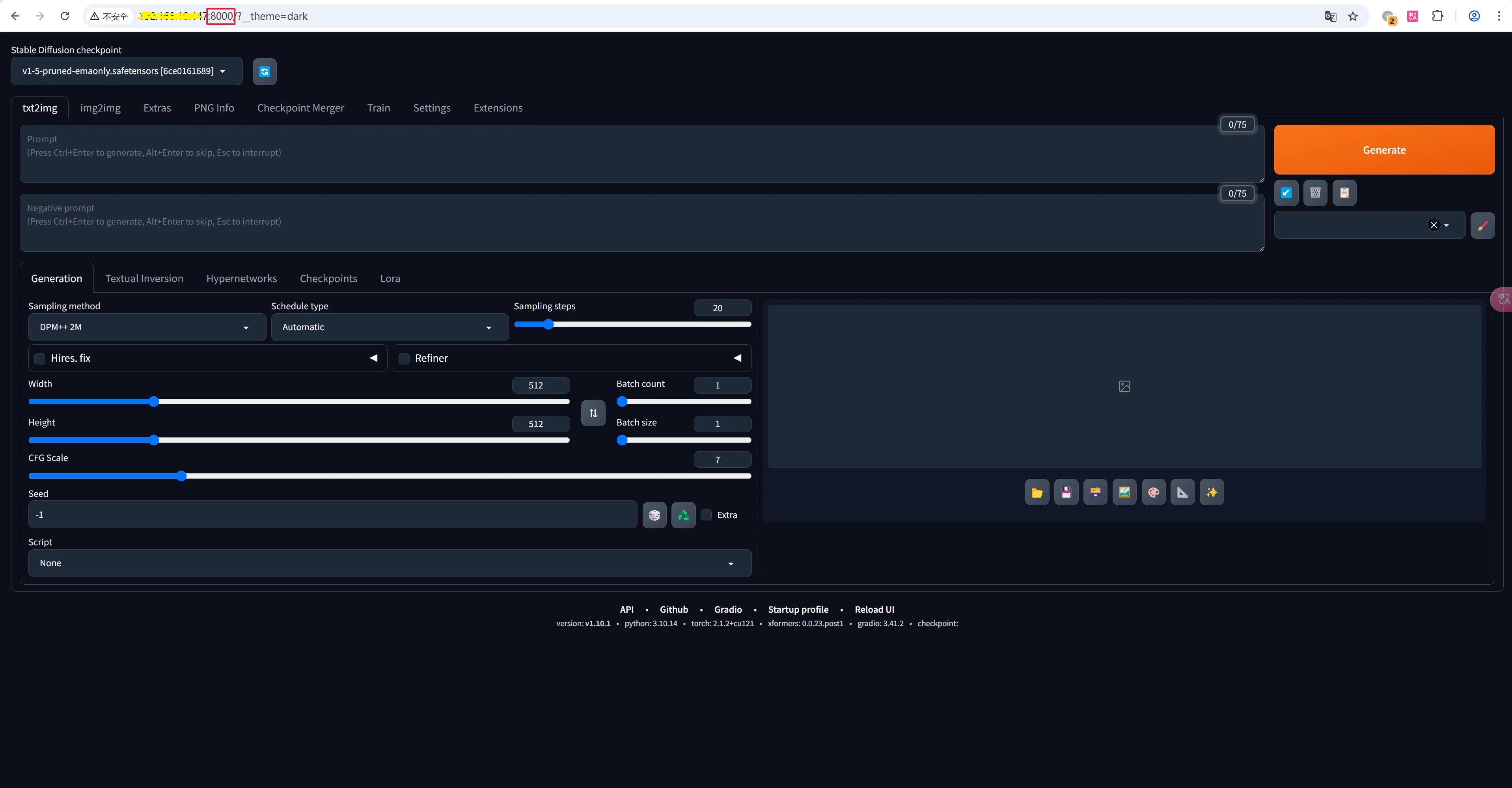 Stable Diffusion - Windows：WebUI 访问界面