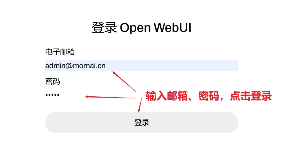 Ollama DeepSeek 镜像的 Open WebUI 管理员登录界面