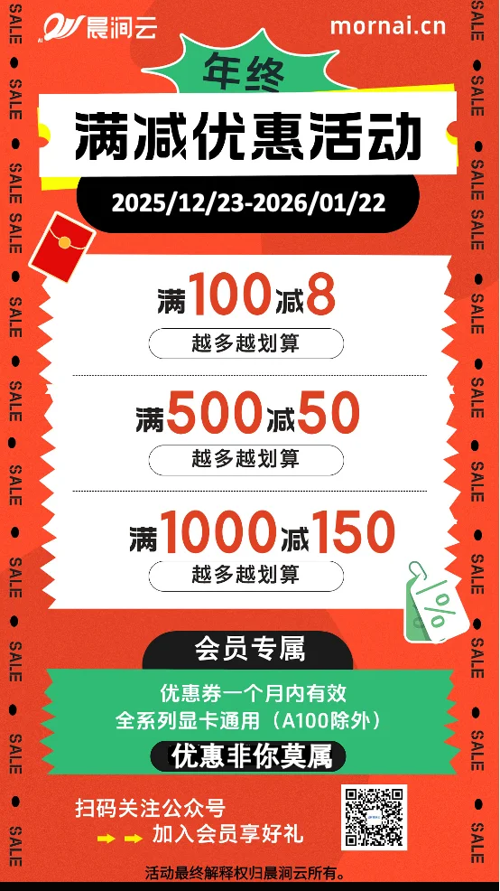 【年终满减优惠活动】全系显卡算力特惠风暴！（A100除外）活动海报（步骤 1）