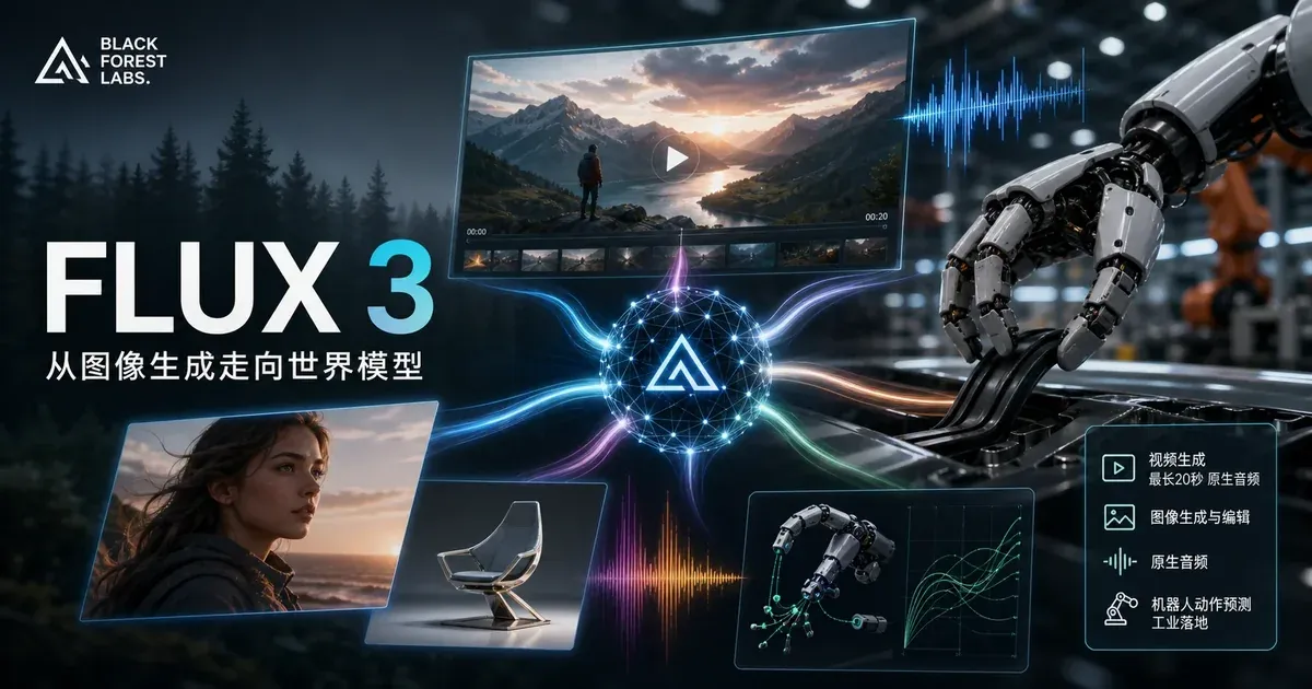FLUX 3发布：BFL走向世界模型