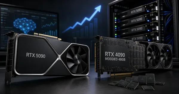 RTX5090与RTX4090魔改48G持续涨价